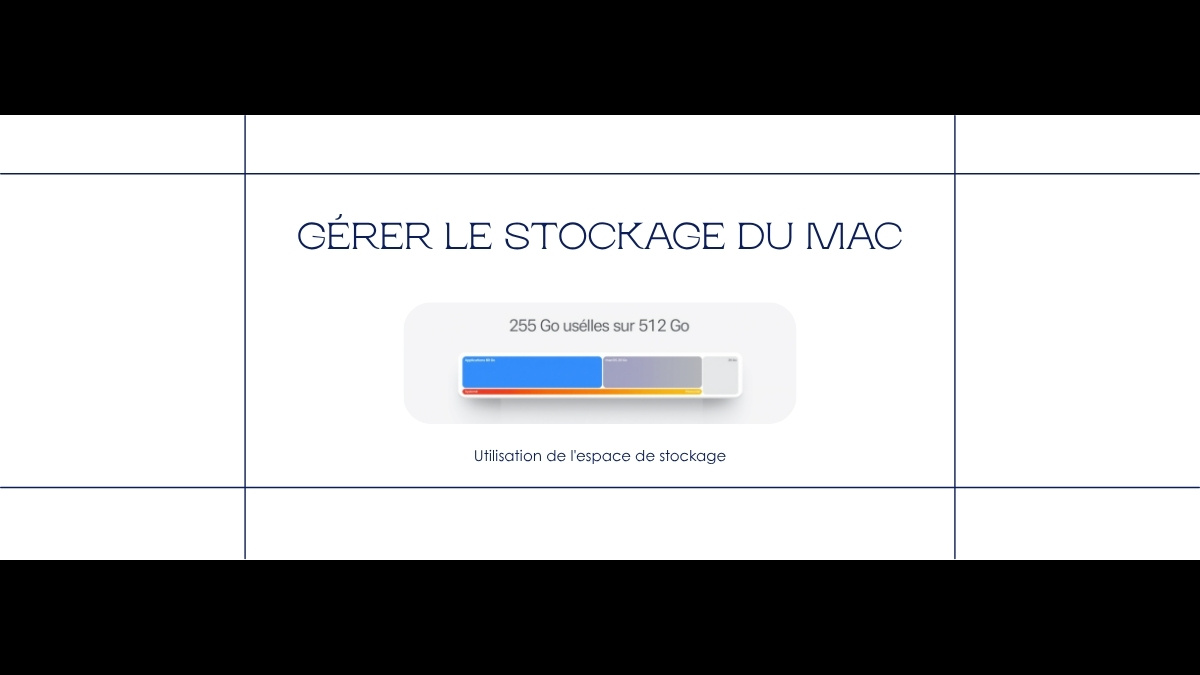 Fenêtre Réglages Système puis Général puis Stockage sur macOS montrant les recommandations Apple