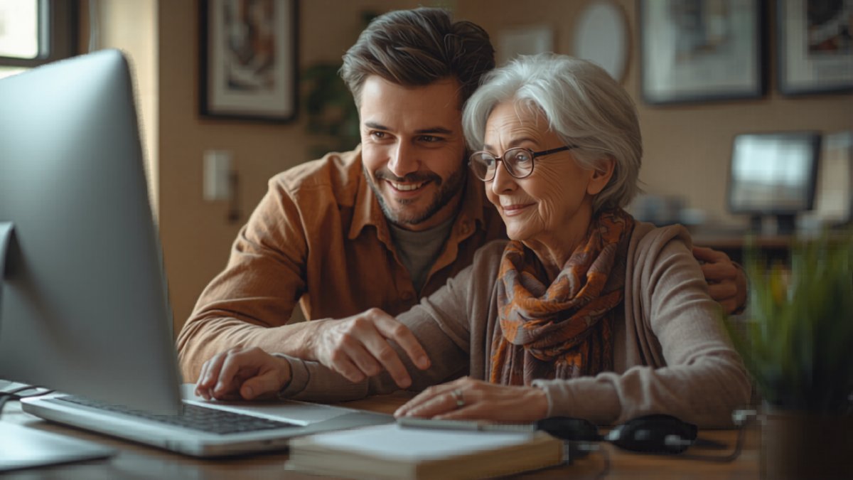 Assistance informatique d’une senior par un technicien SOS ORDINATEUR